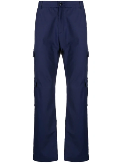 Shop Martine Rose Straight-leg Cargo Trousers In 蓝色
