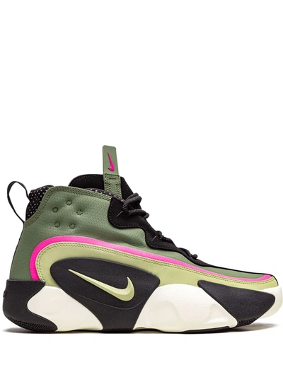 Shop Nike React Frenzy "spiral Sage" Sneakers In Green
