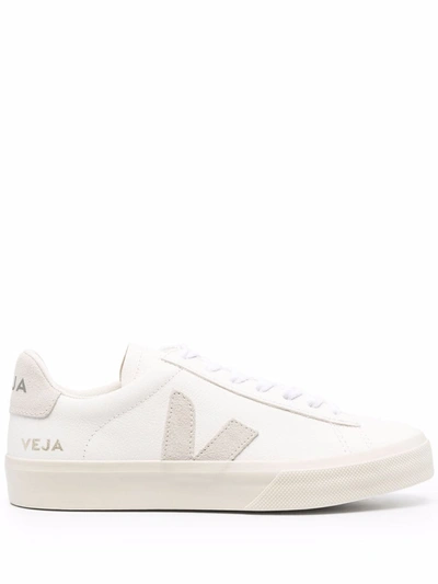 Shop Veja Campo Low Top Sneakers In 白色