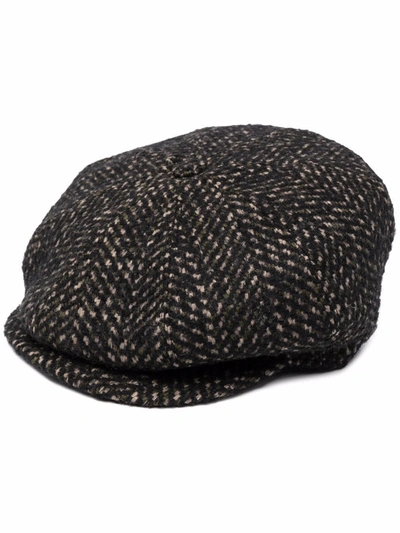 Shop Tagliatore Tweed Baker Boy Cap In 绿色