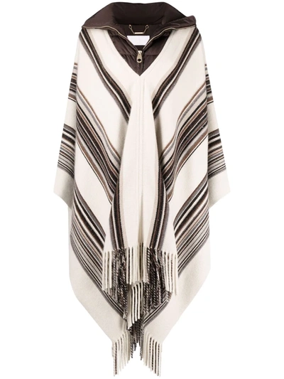 QUILTED FRINGED PONCHO