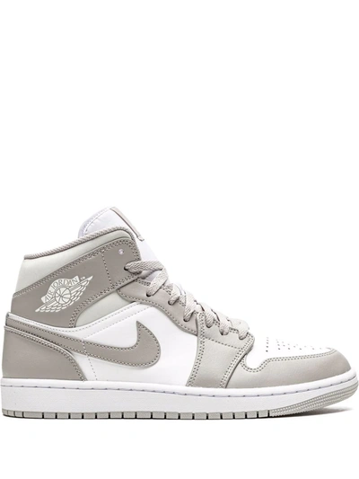 Jordan Air 1 Mid Shoes In College Grey,white,light Bone | ModeSens