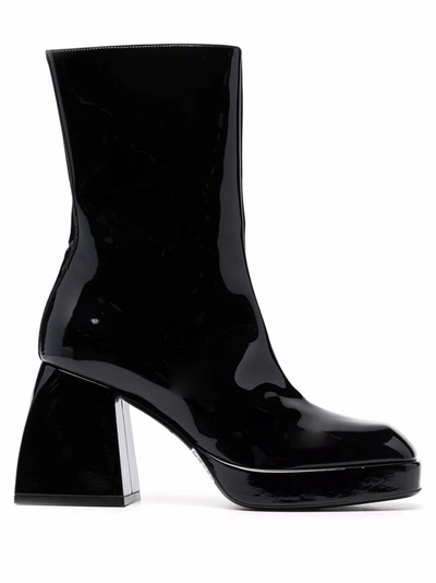 Nodaleto Patent Leather 200 Mm Heeled Ankle Boots In 黑色