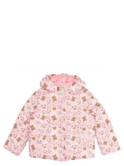Shop Moschino Kids Teddy Bear Print Jacket In Pink