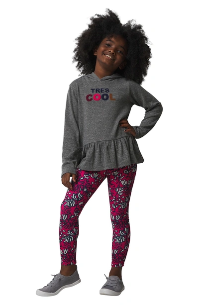 Shop French Connection Tres Cool Pullover Hoodie & Leggings 2-piece Set In Heather Grey