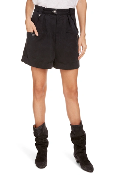 Shop Isabel Marant Étoile Palino Pleated Shorts In Faded Black