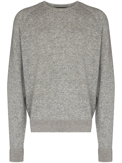 Shop Ermenegildo Zegna Mélange-effect Crew-neck Sweatshirt In Grau