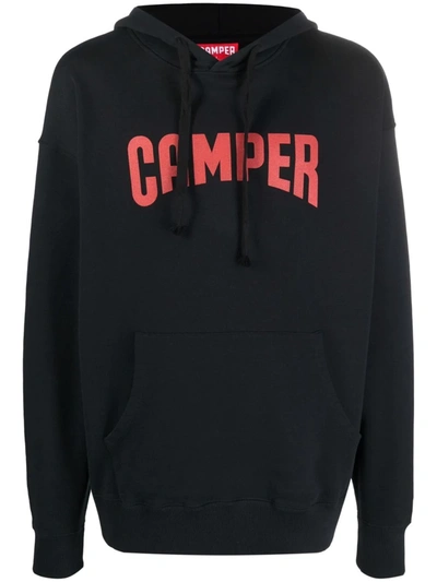 Shop Camper Logo-print Pullover Hoodie In Schwarz