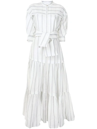 Shop Acler Hugh Layered Tie Front Dress In Weiss