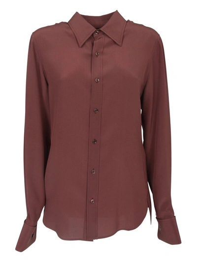 Shop Saint Laurent Classic Tailored Shirt In Brown
