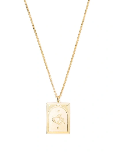 Shop Tom Wood Tarot Lovers Pendant Necklace In Gold