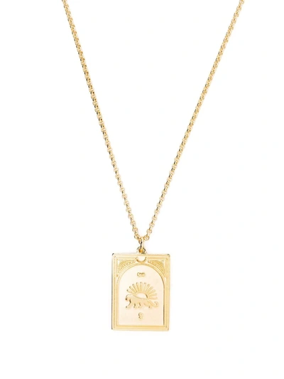 Shop Tom Wood Tarot Strength Pendant Necklace In Gold