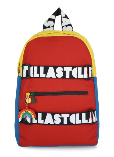 Shop Stella Mccartney Kids Colourblock Logo Backpack In Multi
