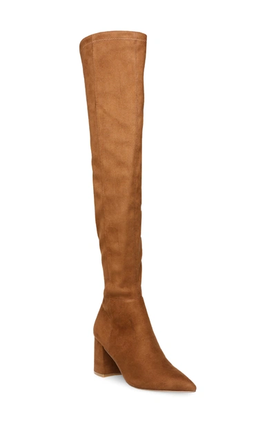 Shop Steve Madden Nifty Pointed Toe Over The Knee Boot In Cognac