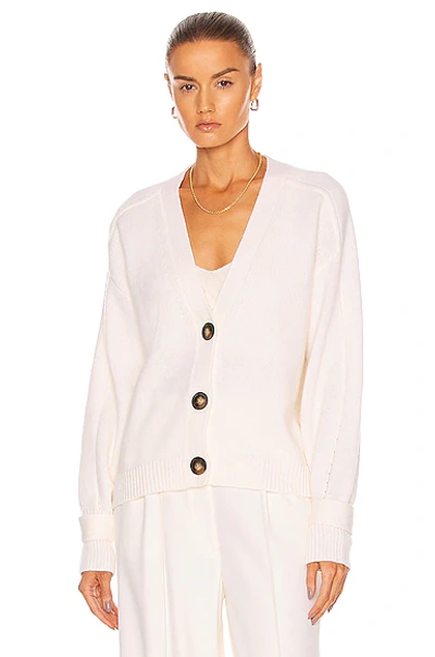 Loulou Studio Zanzibar Wool And Cashmere-blend Cardigan In Ivory