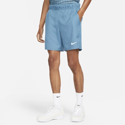 Shop Nike Court Dri-fit Victory Men's 7" Tennis Shorts In Rift Blue,white