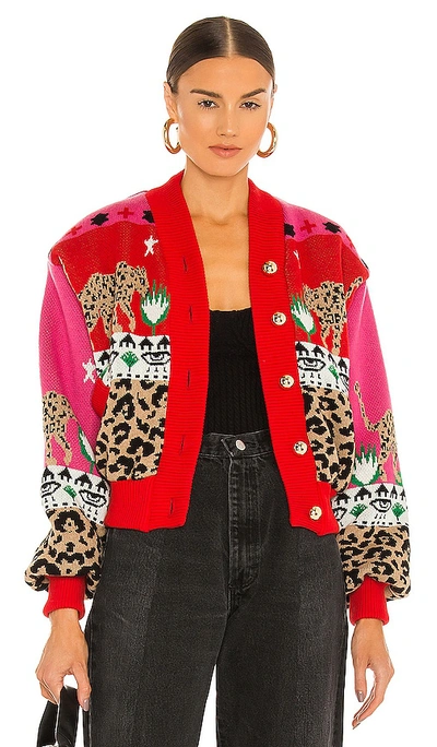 Shop Hayley Menzies Bomber Jacket In Leopardess Pink