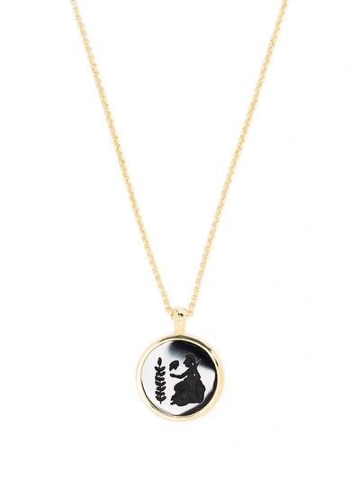 Shop Tom Wood Athena Onyx Pendant Necklace In Gold