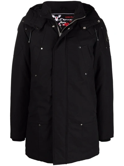 Shop Moose Knuckles Shearling-lined Padded Coat In Black