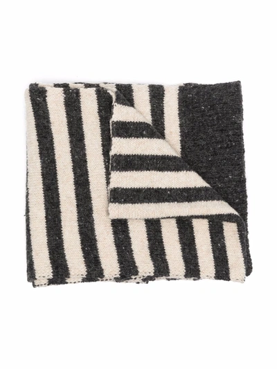 Shop Bobo Choses Striped Knitted Scarf In Neutrals