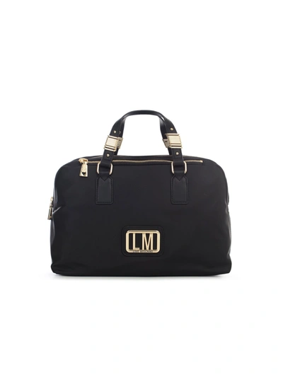 Shop Love Moschino Lm Plaque Tote Bag In Black