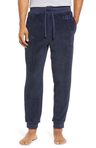 Shop Ugg Lionel Fleece Jogger Pajama Pants In Twilight