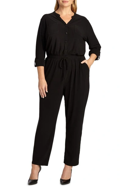 Shop Adyson Parker Long Sleeve Jumpsuit In Black