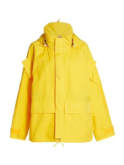 Shop Junya Watanabe Bright Mixed Pattern Rain Jacket In Yellow