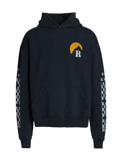 Shop Rhude Moonlight Hoodie Sweatshirt In Black