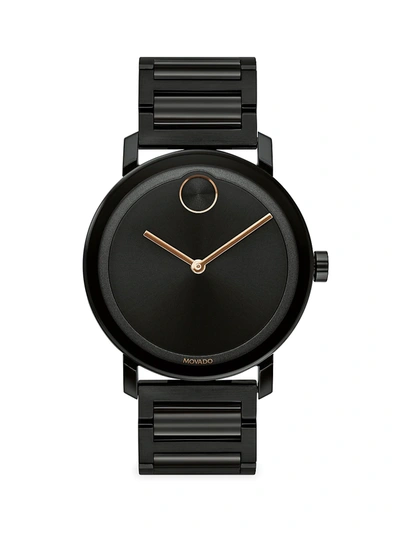 Shop Movado Men's Bold Evolution Stainless Steel Bracelet Watch In Black