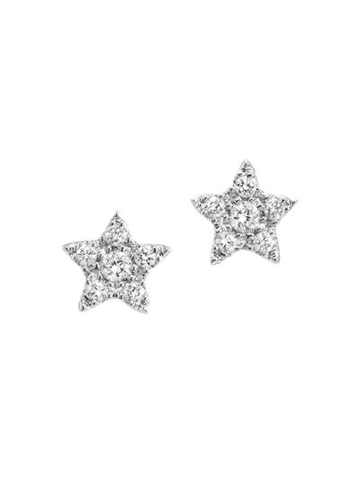 Shop Djula Women's Magic Touch 18k White Gold & Diamond Star Stud Earrings