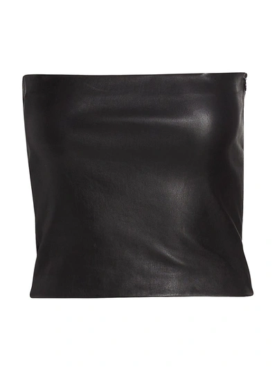 Shop Sprwmn Women's Leather Bandeau Top In Black