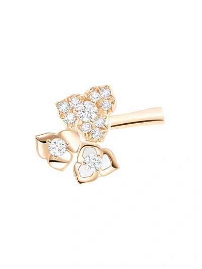 Shop Piaget Women's 18k Rose Gold & Diamond Floral Ear Clip