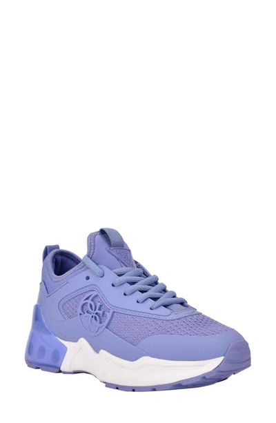 Shop Guess Teckie Sneaker In Periwinkle Faux Leather