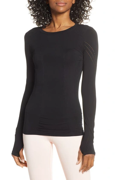 Shop Blanc Noir Magnetic Mesh Inset Top In Black