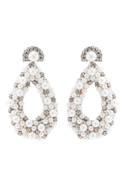 Shop Deepa Gurnani Arabella Drop Earrings In Ivory