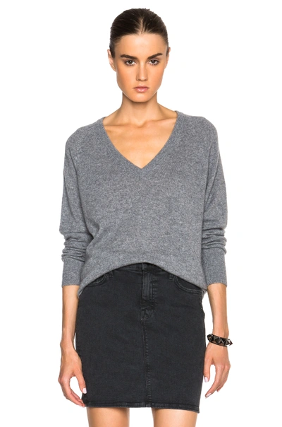 Shop Equipment Aspen Cashmere V Neck In Gray.  In Heather Grey