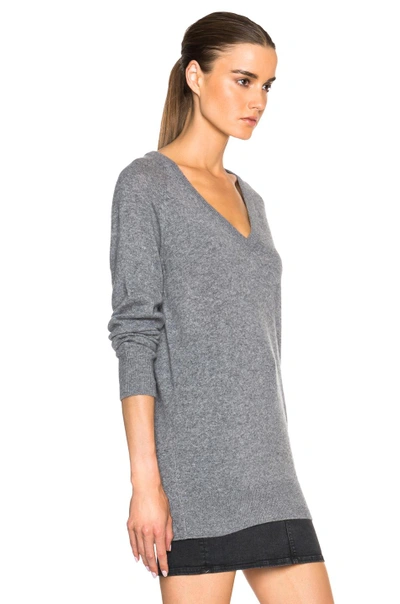 Shop Equipment Aspen Cashmere V Neck In Gray.  In Heather Grey