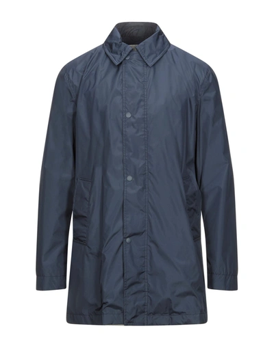Shop Woolrich Overcoats In Dark Blue