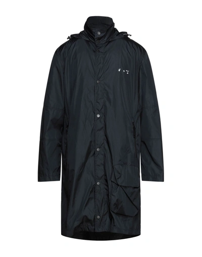 Shop Off-white Man Overcoat Black Size S Polyamide