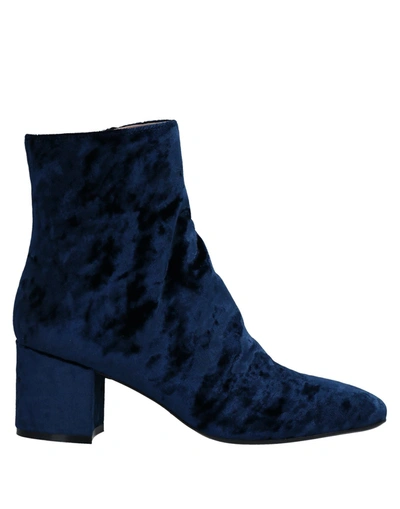 Shop Marco Barbabella Woman Ankle Boots Blue Size 6 Textile Fibers