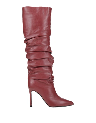 Shop Erika Cavallini Knee Boots In Brick Red