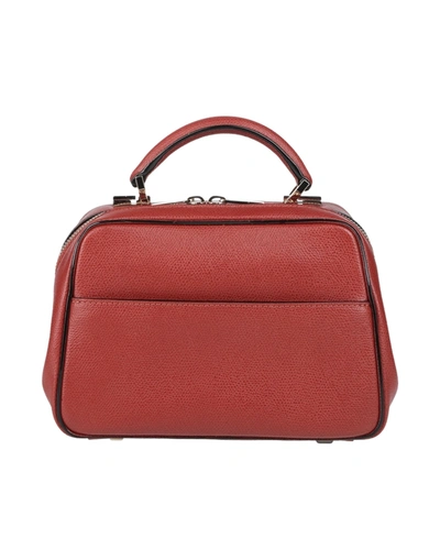 Shop Valextra Woman Handbag Brick Red Size - Calfskin