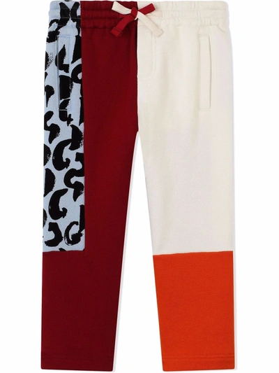 Dolce & Gabbana Drawstring Contrast-panel Trousers In Blue