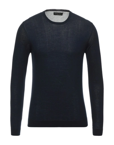 Shop Roberto Collina Man Sweater Midnight Blue Size 44 Cotton