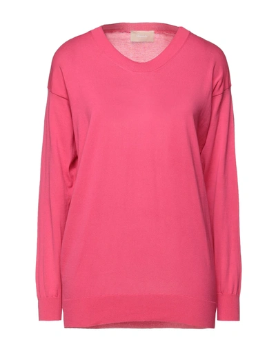 Shop Drumohr Woman Sweater Fuchsia Size S Cotton In Pink