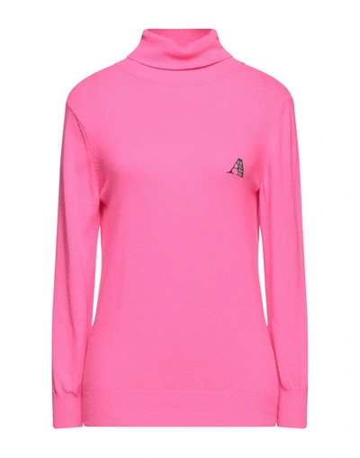 Shop Aquascutum Woman Turtleneck Fuchsia Size L Virgin Wool, Cashmere In Pink