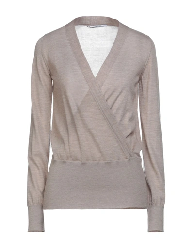 Shop Agnona Woman Sweater Khaki Size M Cashmere In Beige