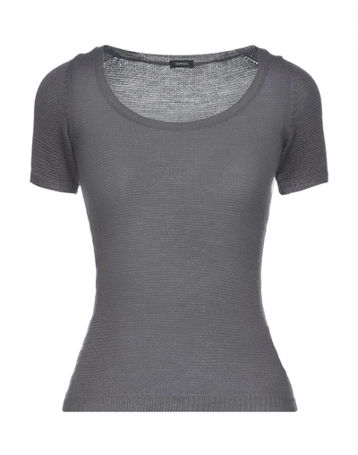 Shop Zanone Woman Sweater Lead Size 6 Organic Merino Wool, Polyamide In Grey