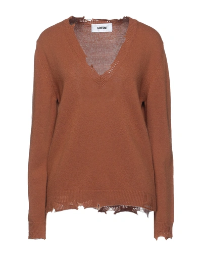Shop Mauro Grifoni Sweaters In Camel